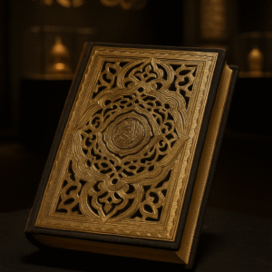 Handcrafted Islamic Quran Cover – Brass with Traditional Ornaments