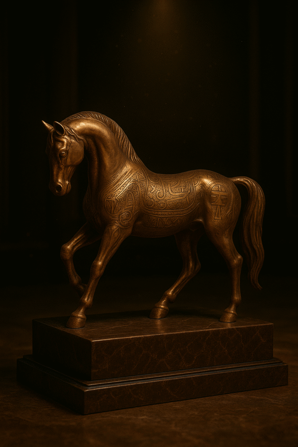 Majestic Handcrafted Brass Horse Statue - Image 2