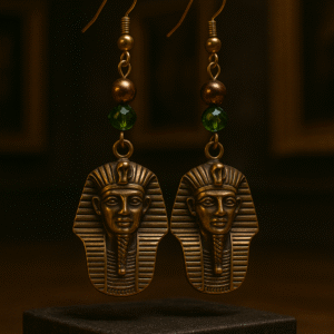 Pharaoh's Legacy Handmade Copper Earrings – King Tutankhamun Design