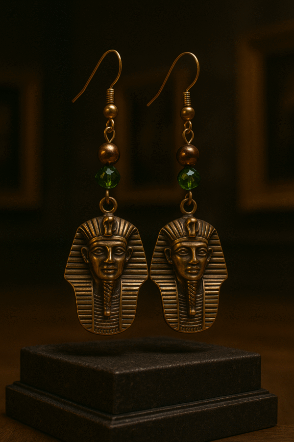 Pharaoh's Legacy Handmade Copper Earrings – King Tutankhamun Design