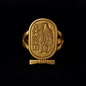 Handcrafted Pharaonic Copper Ring – Ancient Hieroglyphic Design